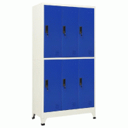 Helloshop26 - Armoire à casiers moderne bureau 90 x 45 x 180 cm avec portes verrouillables acier gris 02_0047015 - gris acier 3000234546463