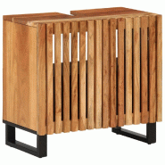 Helloshop26 - Armoire lavabo rétro élégant salle de bain 62 x 34 x 58 cm grand espace de rangement en bois acacia 02_0047629 - Bois massif 30002348