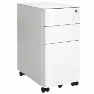 Helloshop26 - Caisson de bureau placard de rangement 30 x 46 x 59,2 cm mobile avec roulettes et serrure pour documents et dossier 12_0004825 - 3000222