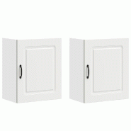 Helloshop26 - Lot de 2 armoires murales de cuisine blanc bois d'ingénierie rangement pratique 50 x 31 x 60 cm en bois blanc 02_0049981 - blanc Bois m