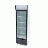 Maxima - 9404020 Réfrigérateur à boissons 360L, 1 porte vitrée avec serrure, LED, 4 étagères en inox réglables, blanc, 60.5x57.8x198 cm - noir