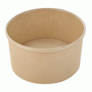 Nvase ECOLOMIQUE - 45 Pcs - Saladier rond Buckaty en carton fibre de bambou - Ø150 mm, Hauteur: 47 mm - marron en carton NVS210PCW480TF