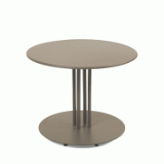 Oviala Business Table basse de jardin ronde en métal Ø50x38 cm taupe Oviala - gris acier 114128_0