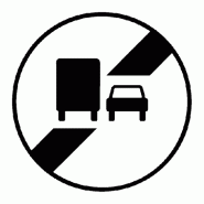 Panneau B34a - Fin d'interdiction de dépasser