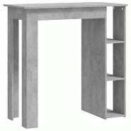 Table de bar avec étagère Gris béton Bois d'ingénierie Modèle Helios Panorama Vent Plus - Bois manufacturé 809462