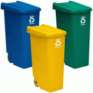 WellHome - Pack 3 Poubelles 110L Idéales pour le Recyclage, Bleue, Verte et Jaune - multicolore plastique PK3587