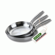 3 poêles 20 26 et 28 cm inox 18/10 Triply Fackelmann Vita3 - gris Acier inoxydable 18/10 3176239924572