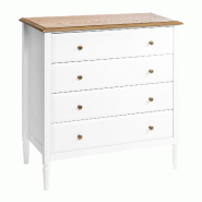 Atmosphera - Coiffeuse Solen 4 tiroirs 80x40x85,5 cm - blanc JJ1911