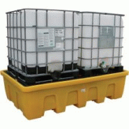 Bac de rétention emboîtable en PE pour 2 cuves de 1000 l - caillebotis amovible - 1250 l - charge 3000 kg