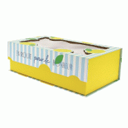 Boite rectangulaire pliable avec fenêtre "Bonheur" 32x18x10 cm - par 12