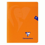 Clairefontaine Lot de 10 Cahier Mimesys 17x22, 48p./24 feuilles 90 g/m² piquées, coloris orange, Séyès - 3329683837510