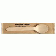 Cuillère emballée individuellement bois couleur naturelle 15,9cm - par 2500