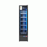 Gasfrit – Armoire réfrigérée vitrine pour boissons, 1 porte, 420 × 485 × 1890 mm, réfrigération ventilée, éclairage LED multicolore - noir