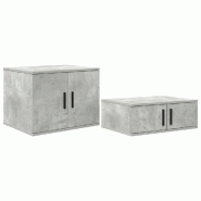 Helloshop26 - Armoire de rangement moderne minimaliste avec 2 étagères 103 x 41 x 40 cm en bois d'ingénierie gris béton 02_0052129 - gris Bois mas