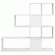 Helloshop26 - Bibliothèque 5 niveaux 120 x 19,5 x 109 cm avec dispositif anti-basculement design épuré ambiance cosy en bois blanc 20_0010727 - 300