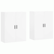 Helloshop26 - Lot de 2 armoires murales design pratique rangement 69,5 x 34 x 90 cm en bois d'ingénierie blanc 02_0055368 - blanc Bois massif 3000238
