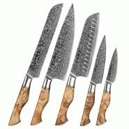Hezhen - Set de couteaux Damas 5 pièces - B30 Master series - multicolore multi-matériau B30-A5