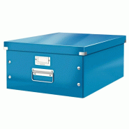 LEITZ Lot de 6 Boîte de rangement Click & Store Wow, format A3, coloris bleu métallique - bleu 60450036