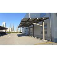 Ombrière photovoltaïque aluminium en porte-à-faux avec fondations - Pensilsole Cantilever