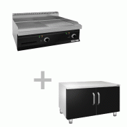 Plaque de cuisson électrique - 7,1 kW - Lisse & Rainurée - avec sous-structure à 2 portes  - Mario 700 | GGM -EGK873MGG-GK866T
