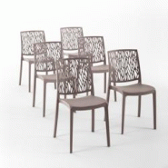 RATTATAN Set 6 Chaises en polypropylène avec fibre de verre empilables pour extérieur et jardin, bar et restaurant, cuisine design moderne - LISA - RATTATAN Set 6 Chaises en polypropylène avec fibre de verre empilables pour extérieur et jardin, bar et restaurant, cuisine design moderne - LISA -