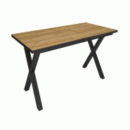 SKRAUT HOME Table à manger, 194x90x74 cm, Pour 10 personnes, Meubles de Salon, Chêne et noir - beige Bois manufacturé 545_6