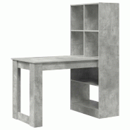 VidaXL Bureau Gris béton 122 x 67 x 145 cm Bois d'ingénierie Modèle Titan Luna - 3337260