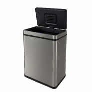 WellHome - Poubelle 50L de couleur Métallique en Acier inoxydable avec Capteur automatique et Filtre anti-odeurs 39x27x54cm - argenté inox WH15659