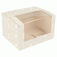 Boite pâtissière avec fenêtre The Pack Deco nano micro 11x13x8cm - par 50