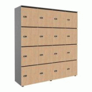 Casier flexycaz 16 cases carbone 4 x 4 cases l 160 x p 42 x h 173,5 +pass -16 portes individuelles - Chêne clair_0