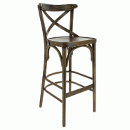Chaise de bar d'intérieur Chinon en bois finition cérusée foncée