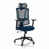 Chaise de bureau / chaise pivotante ERGOMY assise tissu / dossier résille bleu mybuero - bleu polyester 719249