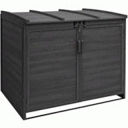 Décoshop26 - Abri de poubelles extérieur conteneurs à ordures jusqu'à 4 bacs en bois anthracite MDJ04172 - 3000505369609 Décoshop26 - Abri de poubelles extérieur conteneurs à ordures jusqu'à 4 bacs en bois anthracite MDJ04172 - 3000505369609