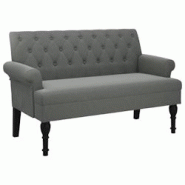Décoshop26 - Banquette canapé avec dossier capitonné accoudoirs 120 x 62 x 75,5 cm en tissu gris DEC024648 - gris 3000254825258 Décoshop26 - Banquette canapé avec dossier capitonné accoudoirs 120 x 62 x 75,5 cm en tissu gris DEC024648 - gris 3000254825258