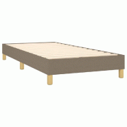 Décoshop26 - Sommier à lattes sur pieds cadre de lit 100x200 cm tissu taupe TDL0206942 - 3001008432692