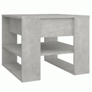 Décoshop26 - Table basse avec étagères design moderne et contemporaine 55,5 x 55 x 45 cm bois d'ingénierie gris DEC039303 - gris Bois massif 30002