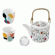 EASY LIFE Coffret Théière + 2 gobelets Modernism - Coffee Mania - 035-1152718