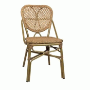 Emh Chaise professionnelle Margo empilable – aluminium et cordage – design contemporain – usage chr intérieur/extérieur - beige aluminium MARGOCH