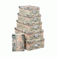 FIVE Lot de 6 Boîtes de rangement avec poignées et coins en métal déco Harmony - vert 3560237552422 FIVE Lot de 6 Boîtes de rangement avec poignées et coins en métal déco Harmony - vert 3560237552422
