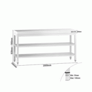 GGM Gastro Tables Inox de Travail Centrales Premium avec 2 étagères - Profondeur 700 mm - ATK207ZB - 4063326275961