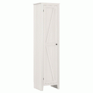 Helloshop26 - Armoire de rangement étroite 43 x 39,5 x 183 cm avec 4 étagères design et finition épurée en mdf blanc 20_0010247 - blanc Bois manu