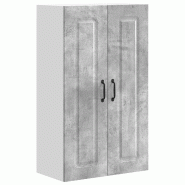 Helloshop26 - Armoire murale de cuisine moderne 60 x 31 x 100 cm grand espace de rangement style épuré en bois gris béton 02_0053816 - gris Bois ma