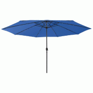 Helloshop26 - Parasol d'extérieur avec led et mât en métal 400 cm bleu 02_0008180 - bleu métal 3000437682722