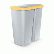 Keden - Compacta Q duo Poubelle 45L avec 2 Couvercles Indépendants de couleur Blanche et jaune - multicolore plastique ZA5483