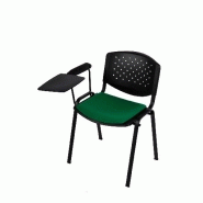 LOT DE 5 CHAISES EMPILABLES PRISMA PIÈTEMENT NOIR TISSU VERT LOT DE 5 CHAISES EMPILABLES PRISMA PIÈTEMENT NOIR TISSU VERT