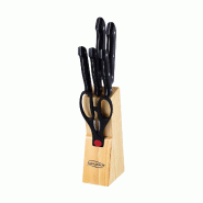 San Ignacio - Jeu de 7 Pièces de Couteaux de Cuisine en Acier Inoxydable avec Bloc - marron inox Q4623