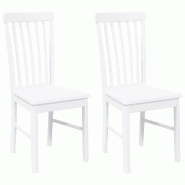 VidaXL Chaises à manger 2 pcs blanc bois massif caoutchouc Modèle Galaxie Élite - 4102505