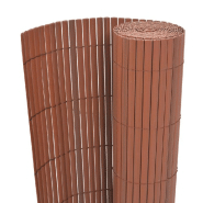 Vidaxl clôture de jardin double face pvc 90 x 500 cm marron 43630