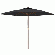 VidaXL Parasol de jardin avec mât en bois noir 299x240 cm Modèle Horizon Élite - 363173