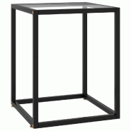 VidaXL Table basse Noir avec verre trempé 40x40x50 cm Modèle Apex Panorama Soleil - 322907